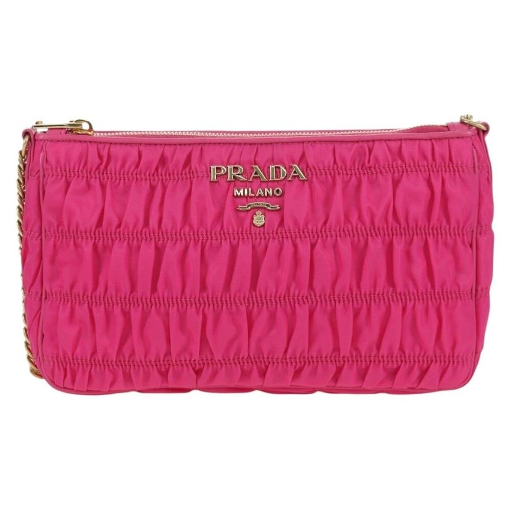 Prada Nylon Chain Shoulder Bag Pink